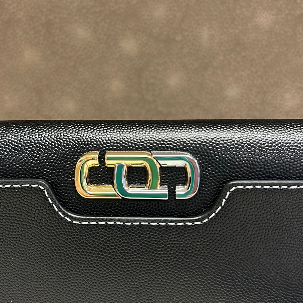 🔥🔥🔥NEW Marc Jacobs J Link Logo Black Leather Snap Long Bifold Wallet - Picture 2 of 8